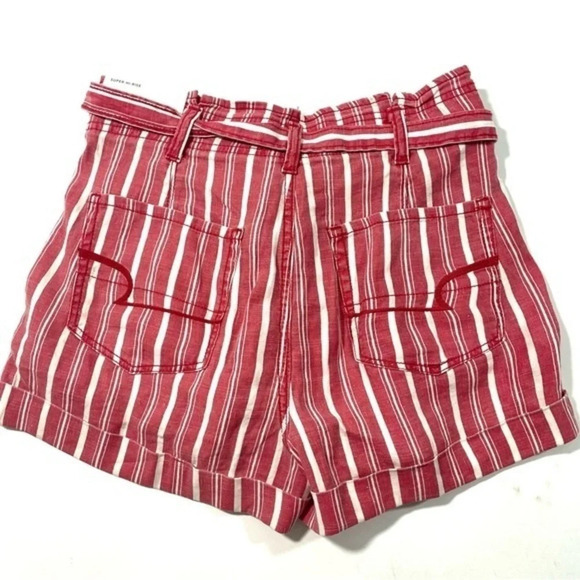 New American Eagle PaperBag Shorts Size 2 Linen Blend - Picture 2 of 7